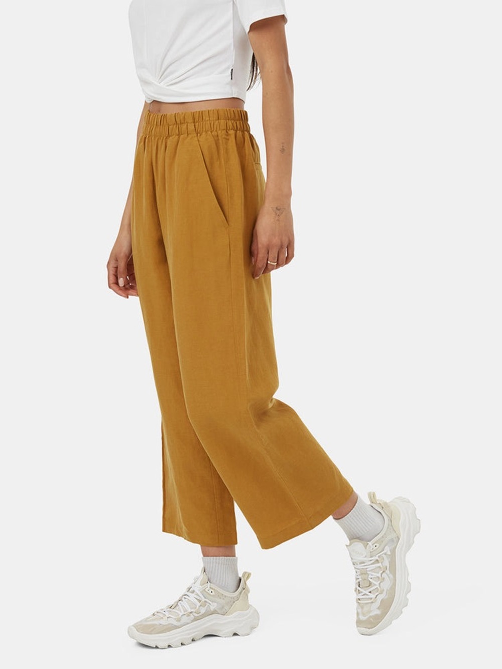 tentree Linen Billow Pants in Mustard